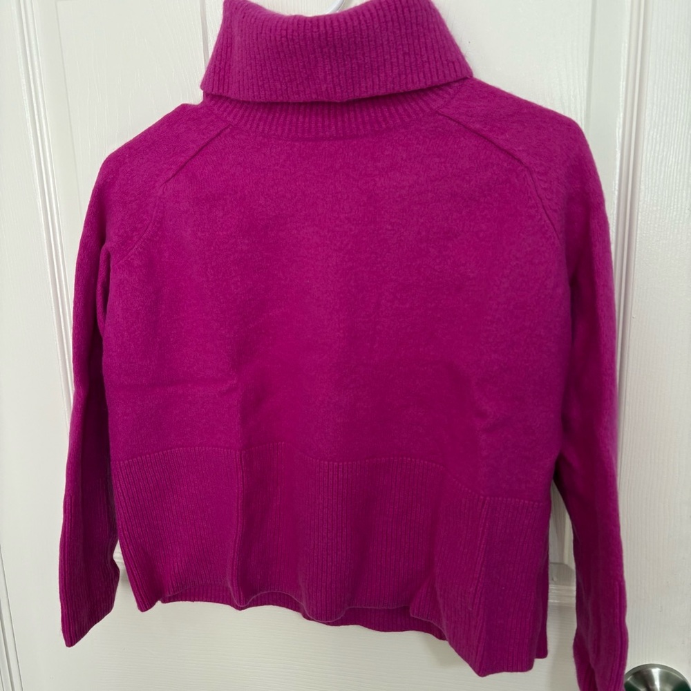 Athleta Aspen Wool Cashmere Pink Purple Turtleneck Sweater - Picture 3 of 9